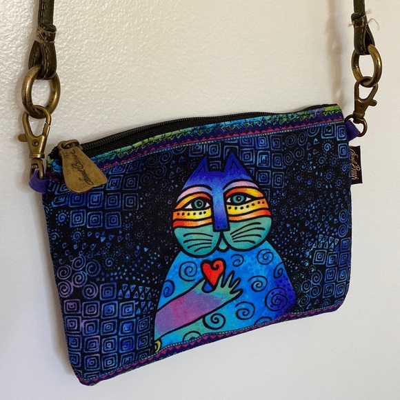 Feline Friends Laurel Burch Cat 8.5"x6" Purse Cross-Body Bag Handbag - Picture 1 of 7